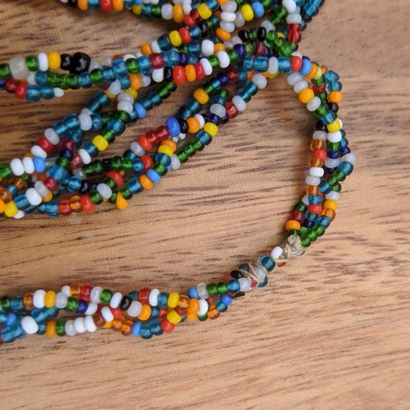 Vintage Braided 3 Strand Seed Bead Necklace - Picture 5 of 6
